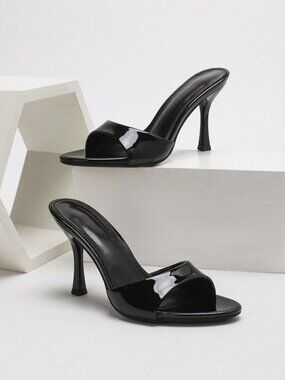 Black Casual Women's Versatile High Heel Sandals